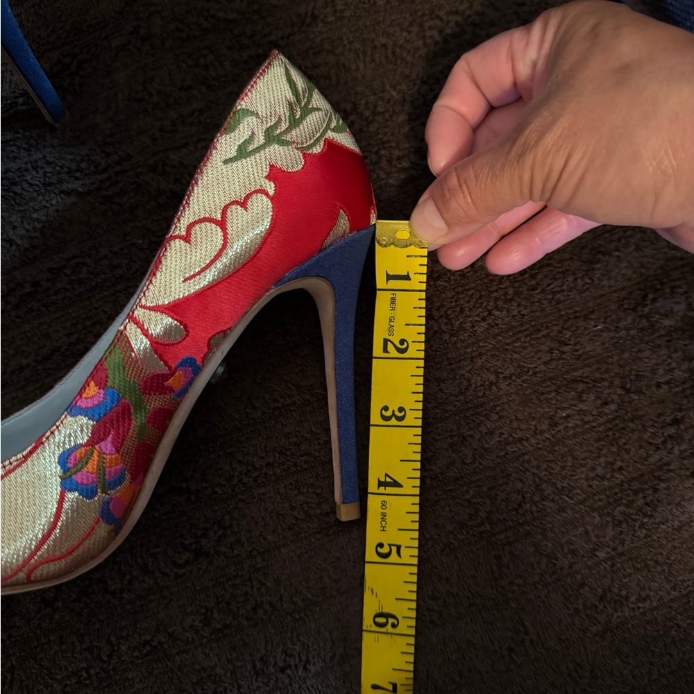 Floral Red and Blue High Heels